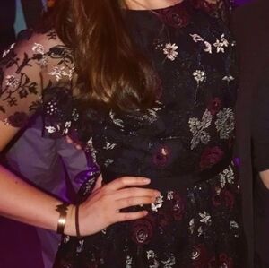 Slate Willow Embroidered Lace Boho Whimsy Goth Mini Dress Wednesday Adams Sz 4